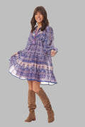 Sienna Printed Short Dress Liberty Blue