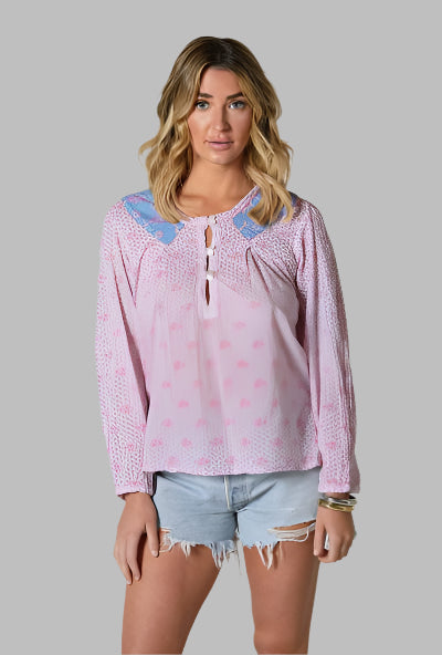 Cora Printed Blouse Pink