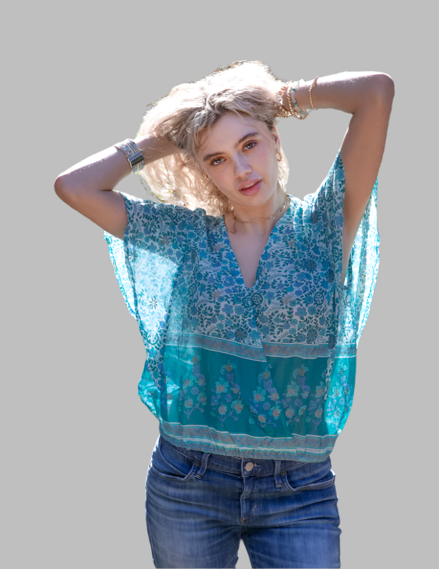 Penny Printed Crop Top Emerald