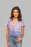 Fanny Printed Top Short Sleeves Lavender